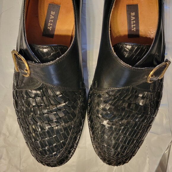 Bally Giustino black woven loafers size 42/8.5 - Picture 1 of 7